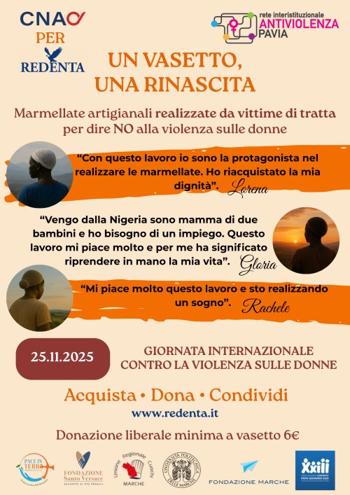 CNAO PROMUOVE L’INIZIATIVA A SOSTEGNO DI REDENTA NELLA GIORNATA CONTRO LA VIOLENZA SULLE DONNE CNAO PROMUOVE L’INIZIATIVA A SOSTEGNO DI REDENTA NELLA GIORNATA CONTRO LA VIOLENZA SULLE DONNE