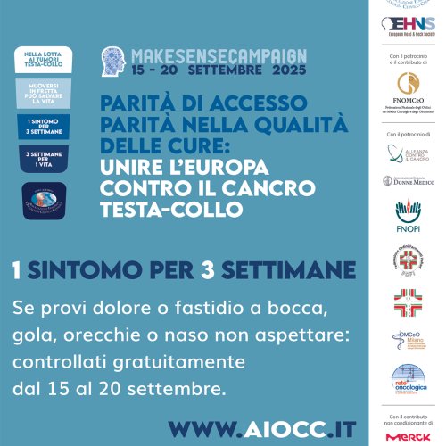 15-20 settembre 2025: CNAO A FIANCO DI AIOCC NELLA
MAKE SENSE CAMPAIGN 15-20 settembre 2025: CNAO A FIANCO DI AIOCC NELLA
MAKE SENSE CAMPAIGN