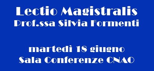 Lectio Magistralis CNAO 18 giugno